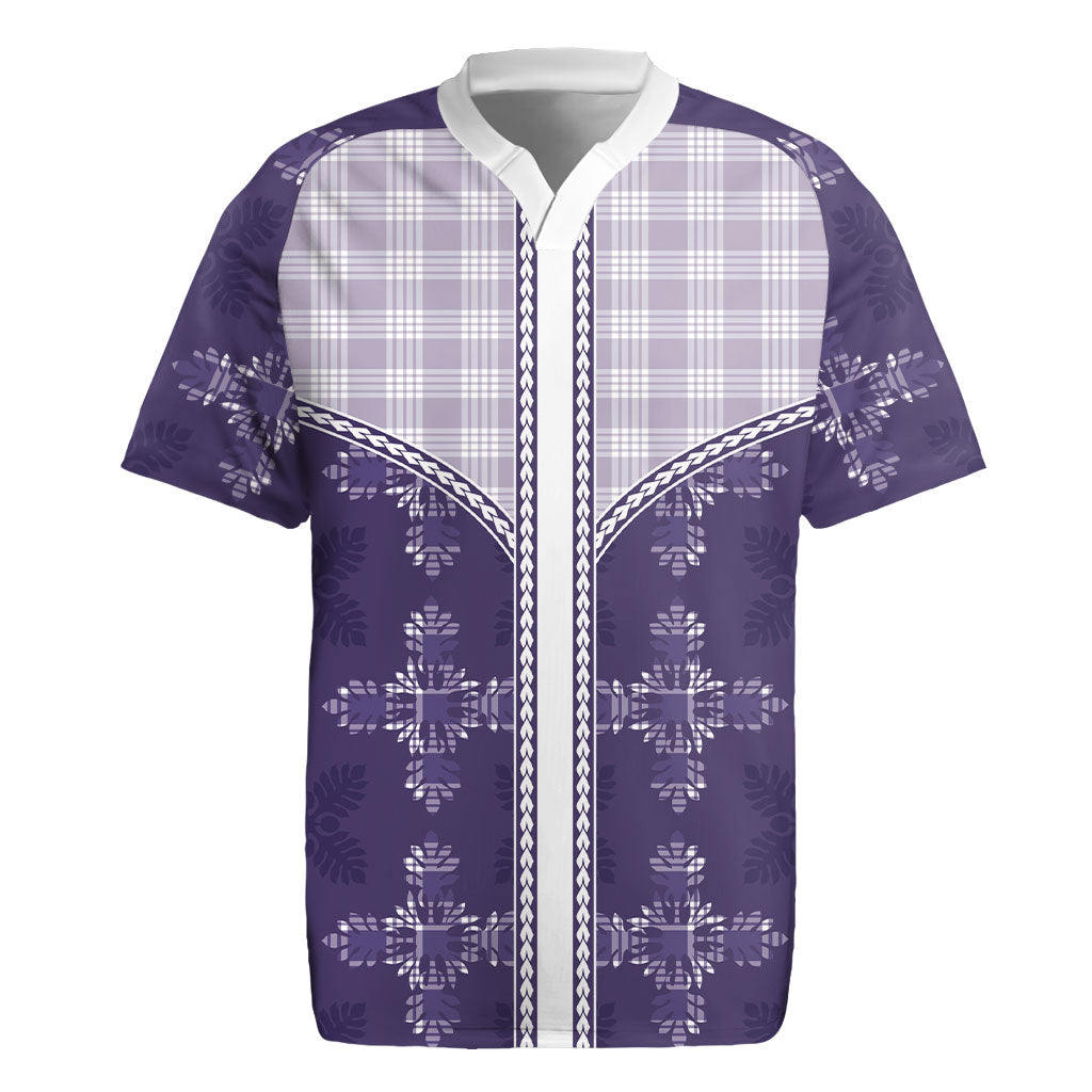 Purple Hawaii Paniolo Quilt Motif Rugby Jersey LT05 Purple - Polynesian Pride