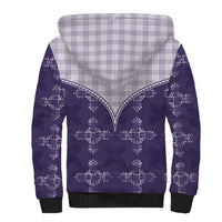 Purple Hawaii Paniolo Quilt Motif Sherpa Hoodie LT05 - Polynesian Pride