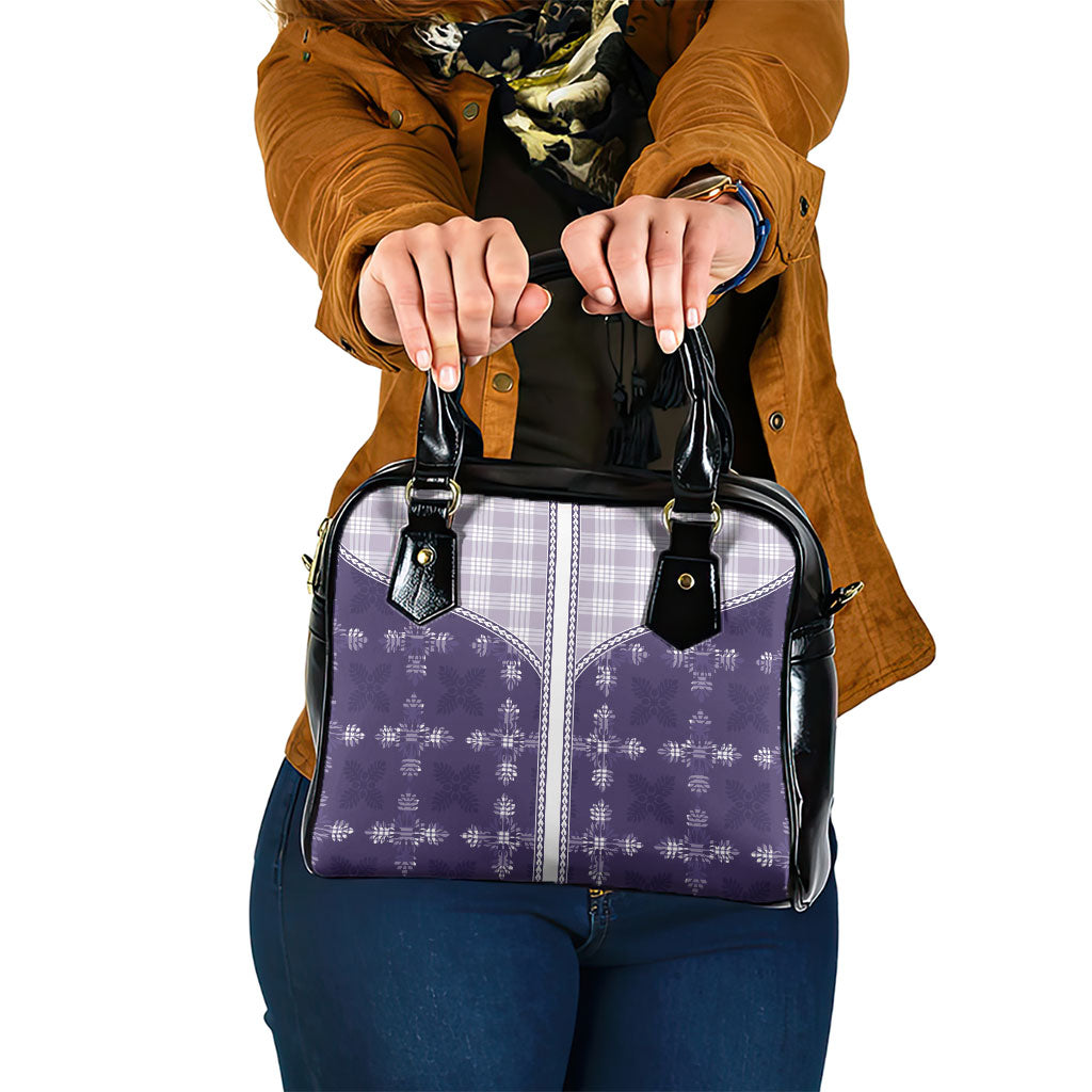 Purple Hawaii Paniolo Quilt Motif Shoulder Handbag LT05 One Size Purple - Polynesian Pride