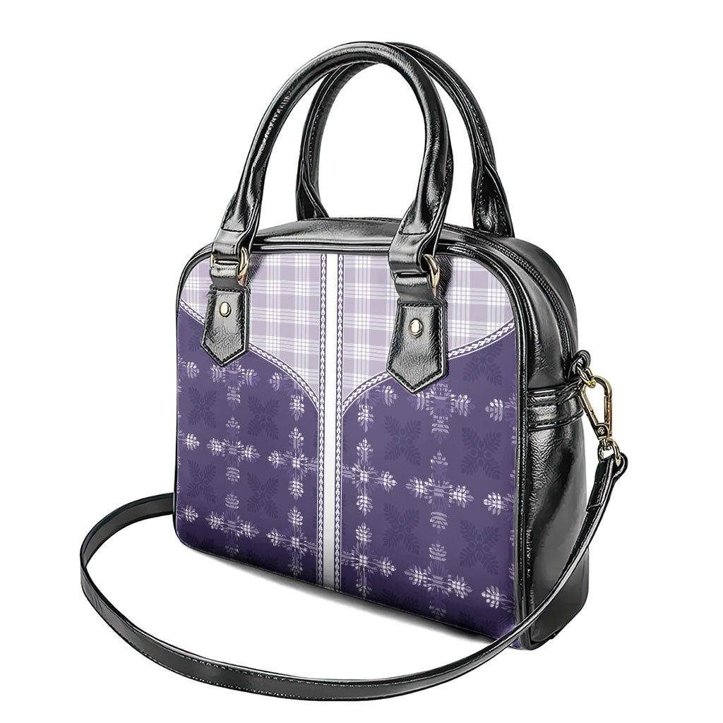 Purple Hawaii Paniolo Quilt Motif Shoulder Handbag LT05 - Polynesian Pride