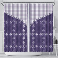 Purple Hawaii Paniolo Quilt Motif Shower Curtain LT05 - Polynesian Pride