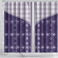 Purple Hawaii Paniolo Quilt Motif Shower Curtain LT05 - Polynesian Pride
