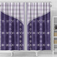Purple Hawaii Paniolo Quilt Motif Shower Curtain LT05 - Polynesian Pride