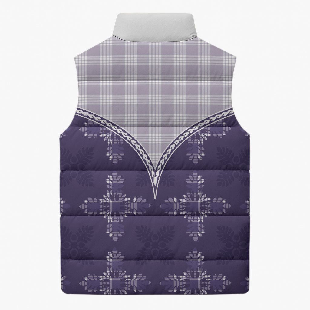 Purple Hawaii Paniolo Quilt Motif Sleeveless Puffer Jacket LT05 - Polynesian Pride