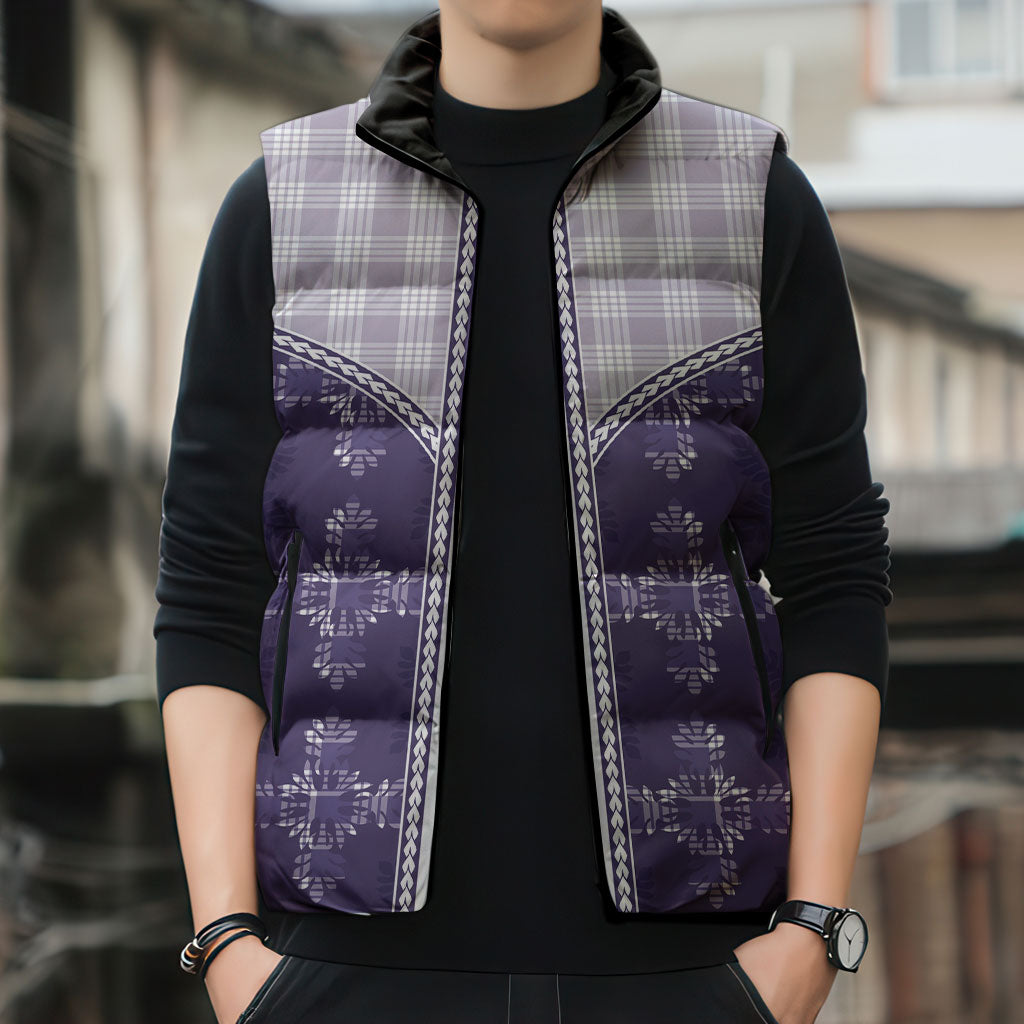 Purple Hawaii Paniolo Quilt Motif Sleeveless Puffer Jacket LT05 - Polynesian Pride