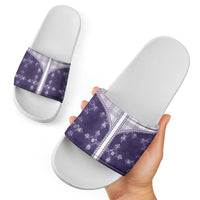 Purple Hawaii Paniolo Quilt Motif Slide Sandals LT05 - Polynesian Pride