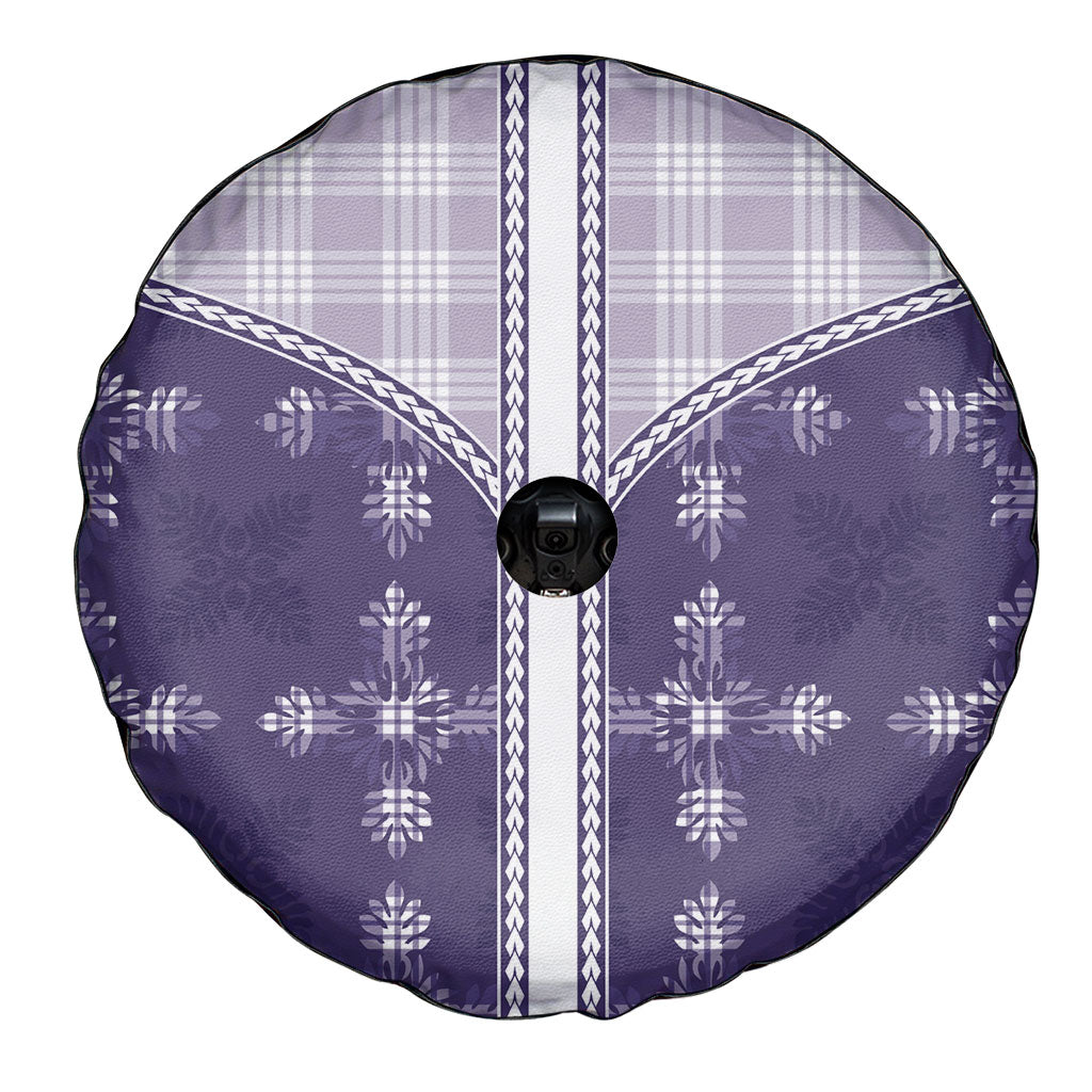 Purple Hawaii Paniolo Quilt Motif Spare Tire Cover LT05 - Polynesian Pride