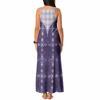 Purple Hawaii Paniolo Quilt Motif Tank Maxi Dress LT05 - Polynesian Pride