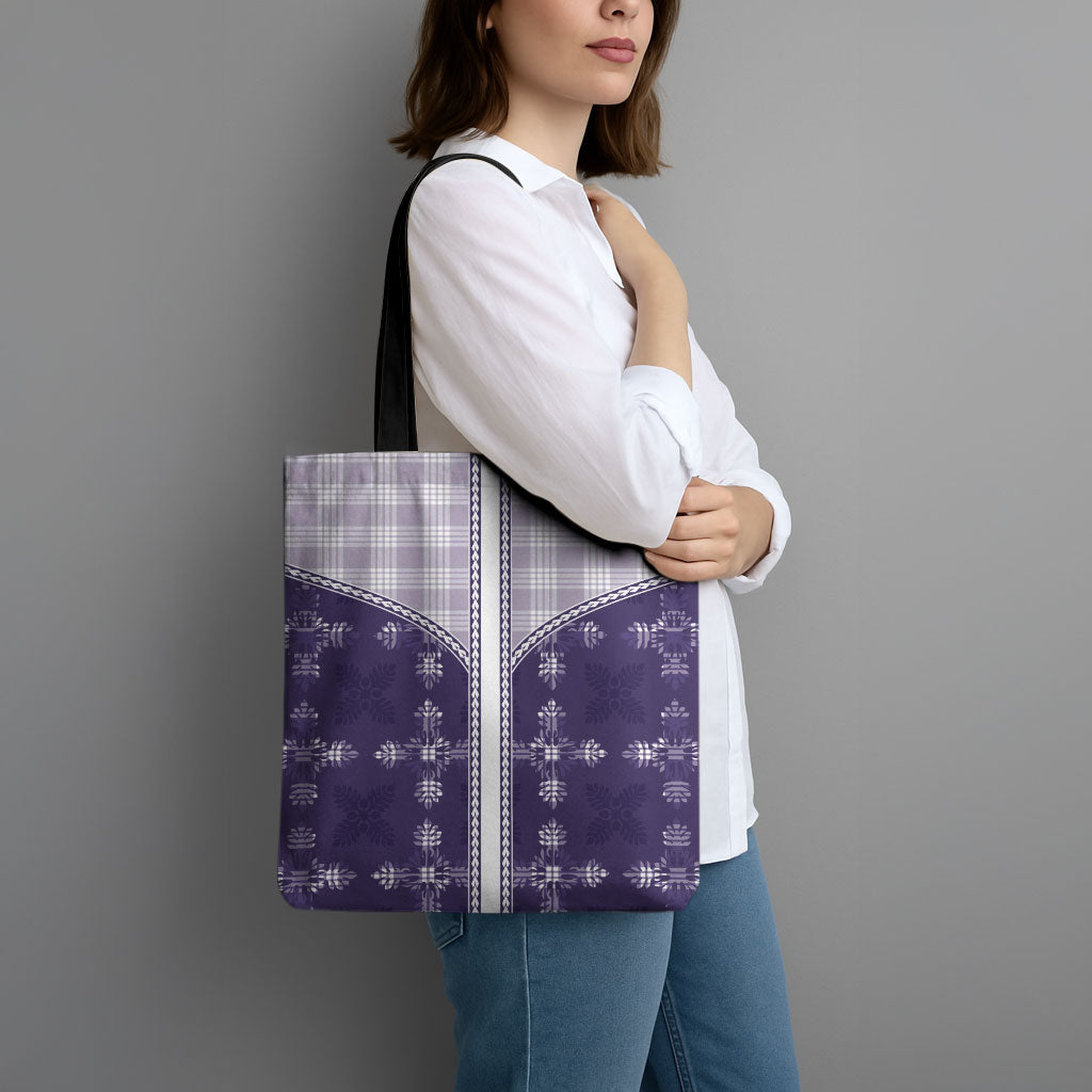 Purple Hawaii Paniolo Quilt Motif Tote Bag LT05 - Polynesian Pride