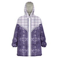 Purple Hawaii Paniolo Quilt Motif Wearable Blanket Hoodie LT05 One Size Purple - Polynesian Pride