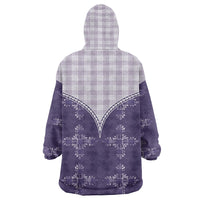 Purple Hawaii Paniolo Quilt Motif Wearable Blanket Hoodie LT05 - Polynesian Pride