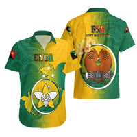 Papua New Guinea Enga Province Hawaiian Shirt Mix Coat Of Arms Polynesian Pattern LT05 - Polynesian Pride