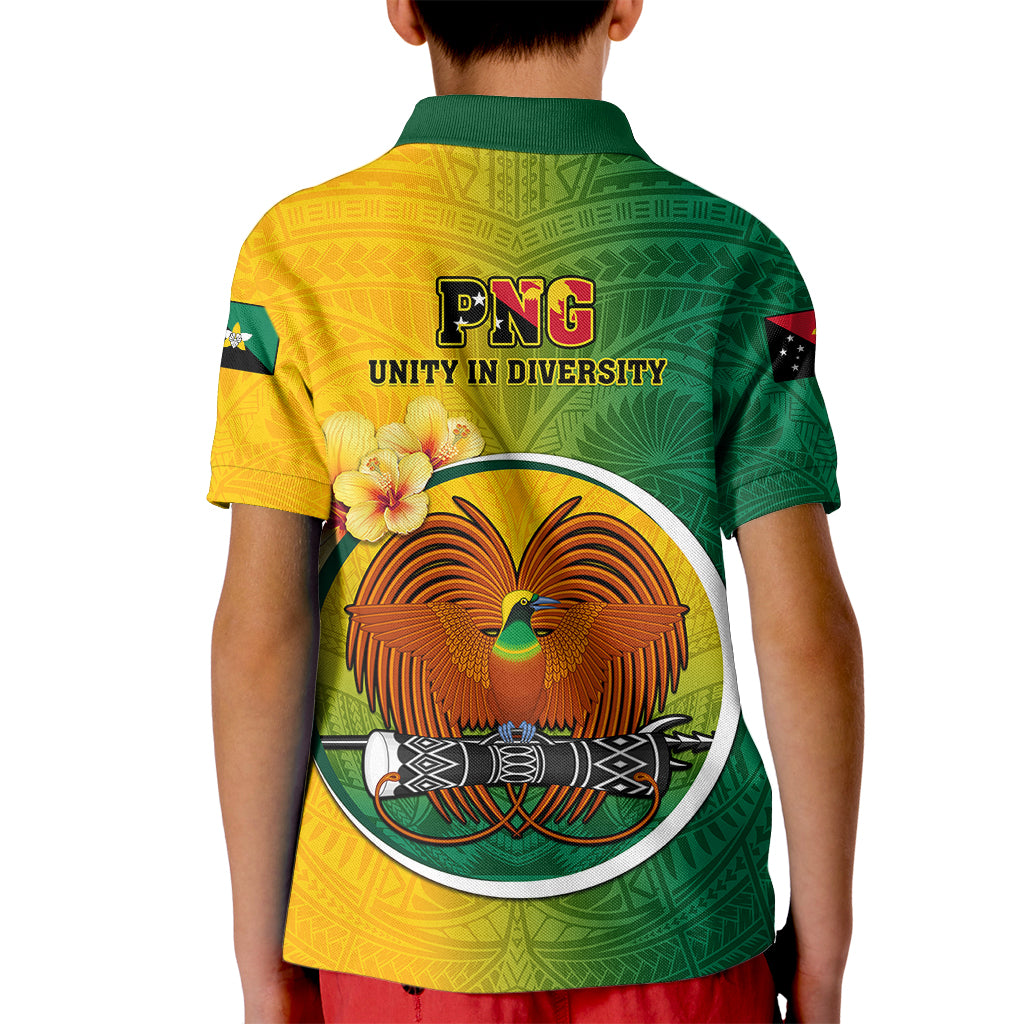 Papua New Guinea Enga Province Kid Polo Shirt Mix Coat Of Arms Polynesian Pattern LT05 - Polynesian Pride