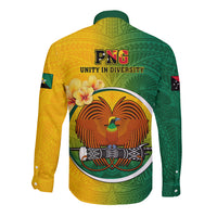 Papua New Guinea Enga Province Long Sleeve Button Shirt Mix Coat Of Arms Polynesian Pattern LT05 - Polynesian Pride