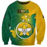 Papua New Guinea Enga Province Sweatshirt Mix Coat Of Arms Polynesian Pattern LT05 Unisex Green - Polynesian Pride