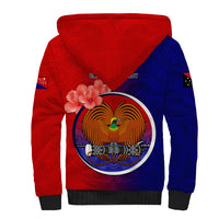 Papua New Guinea Central Province Sherpa Hoodie Mix Coat Of Arms Polynesian Pattern LT05 - Polynesian Pride