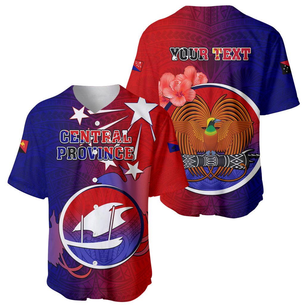 Personalized Papua New Guinea Central Province Baseball Jersey Mix Coat Of Arms Polynesian Pattern LT05 - Polynesian Pride