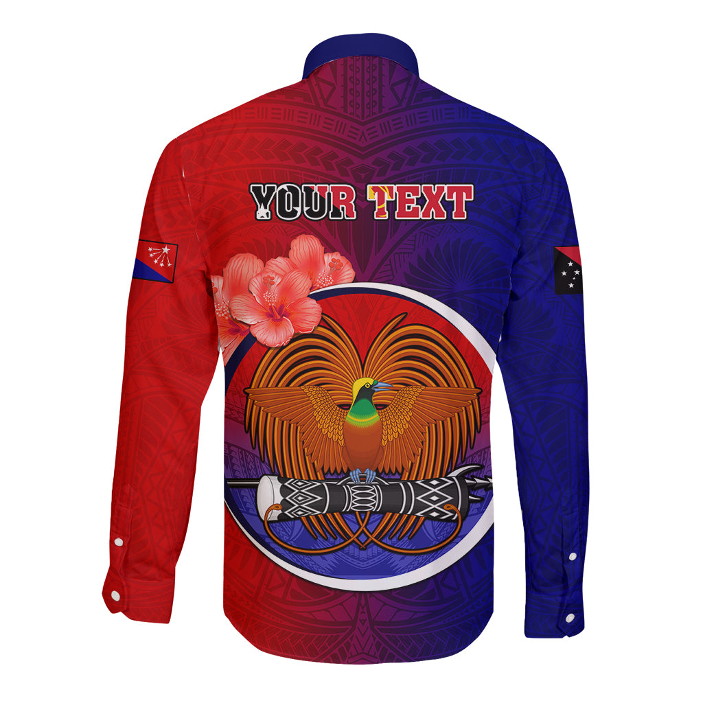 Personalized Papua New Guinea Central Province Long Sleeve Button Shirt Mix Coat Of Arms Polynesian Pattern LT05 - Polynesian Pride