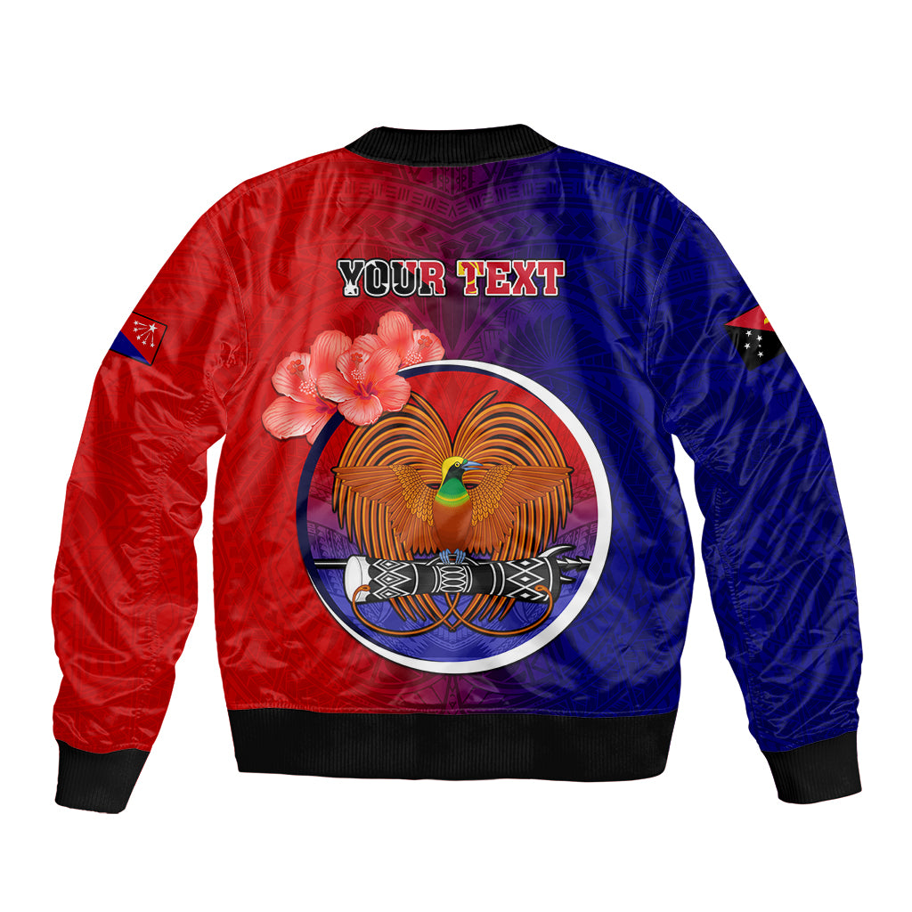 Personalized Papua New Guinea Central Province Sleeve Zip Bomber Jacket Mix Coat Of Arms Polynesian Pattern LT05 - Polynesian Pride