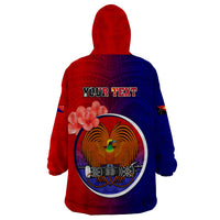 Personalized Papua New Guinea Central Province Wearable Blanket Hoodie Mix Coat Of Arms Polynesian Pattern LT05 - Polynesian Pride