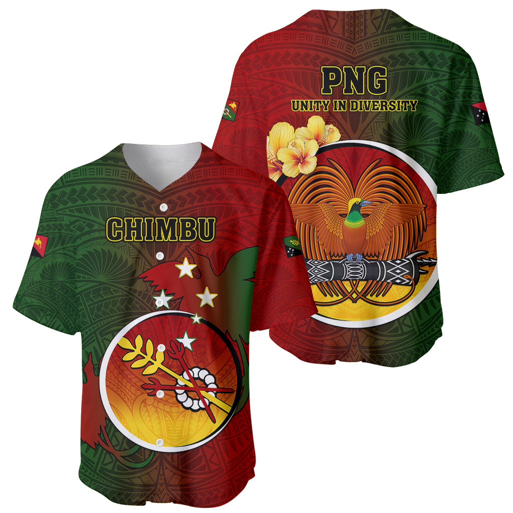 Papua New Guinea Chimbu Province Baseball Jersey Mix Coat Of Arms Polynesian Pattern LT05 - Polynesian Pride