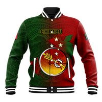 Personalized Papua New Guinea Chimbu Province Baseball Jacket Mix Coat Of Arms Polynesian Pattern LT05 Unisex Red - Polynesian Pride