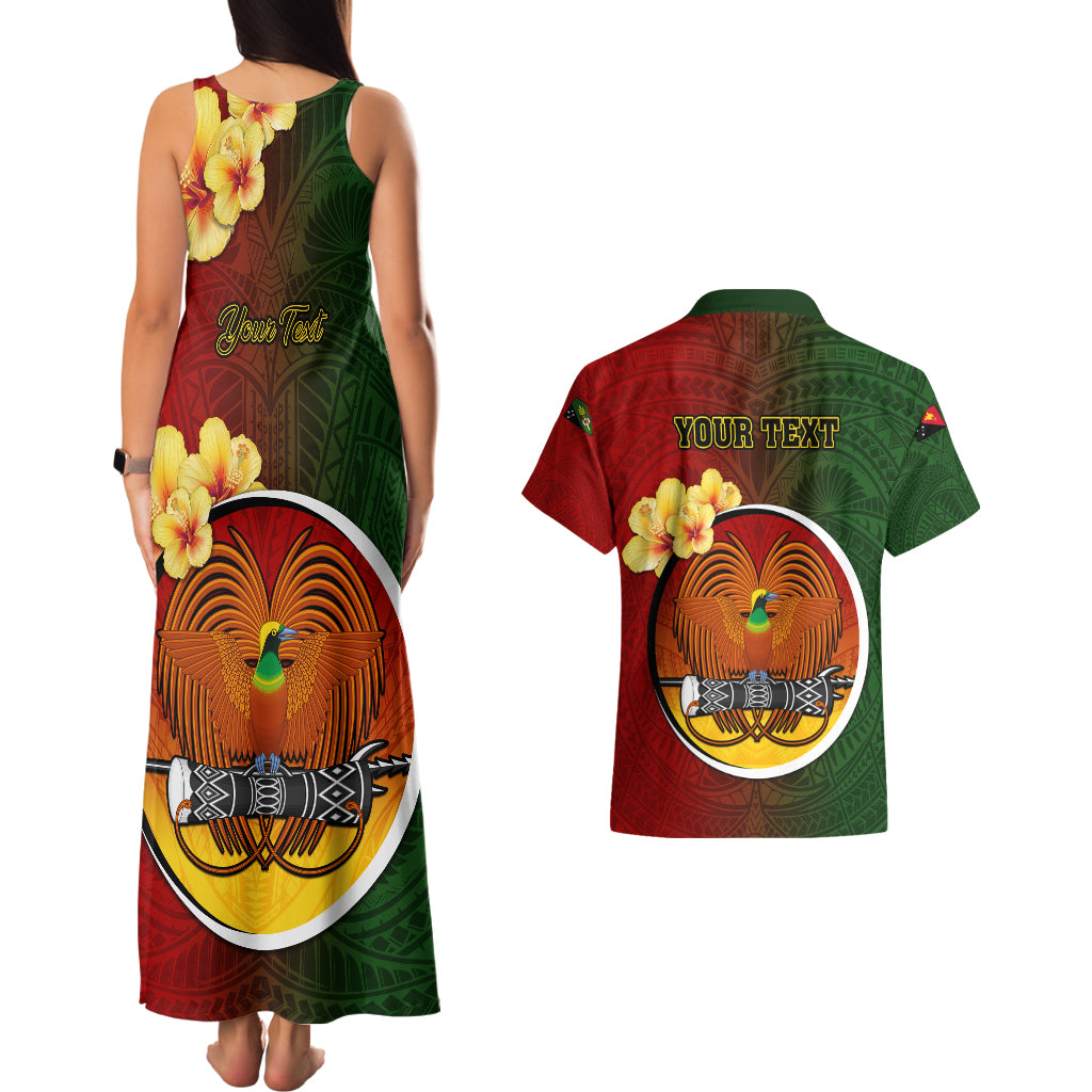 Personalized Papua New Guinea Chimbu Province Couples Matching Tank Maxi Dress and Hawaiian Shirt Mix Coat Of Arms Polynesian Pattern LT05 - Polynesian Pride