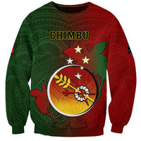 Personalized Papua New Guinea Chimbu Province Sweatshirt Mix Coat Of Arms Polynesian Pattern LT05 Unisex Red - Polynesian Pride