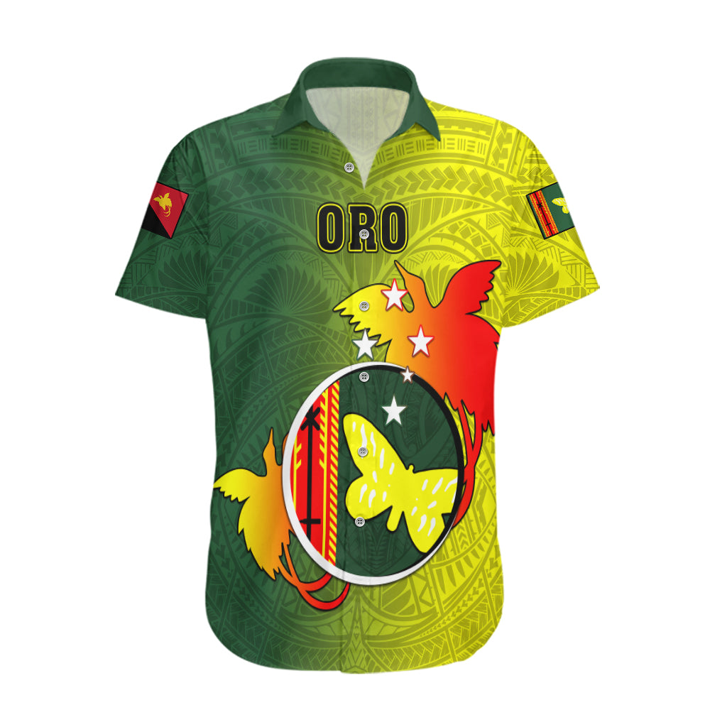 Papua New Guinea Oro Province Hawaiian Shirt Mix Coat Of Arms Polynesian Pattern LT05 Yellow - Polynesian Pride