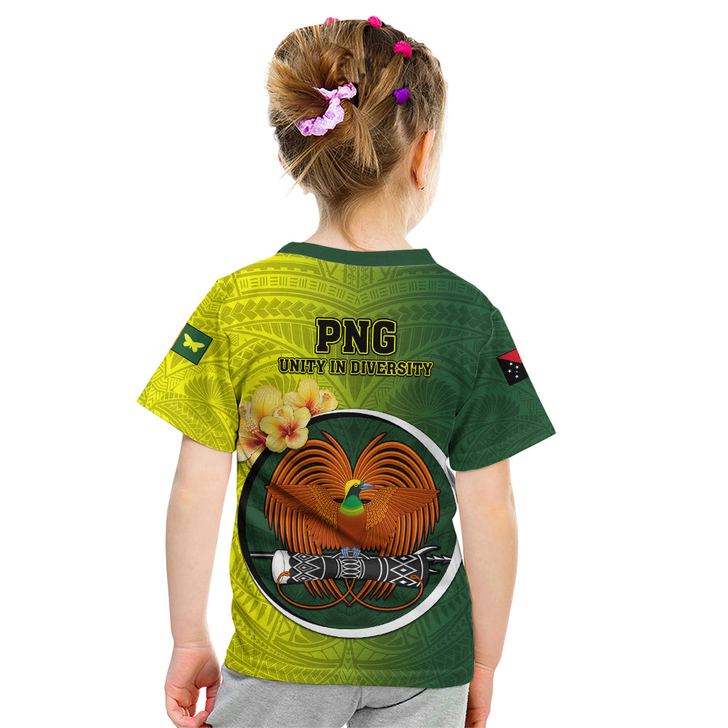 Papua New Guinea Oro Province Kid T Shirt Mix Coat Of Arms Polynesian Pattern LT05 - Polynesian Pride