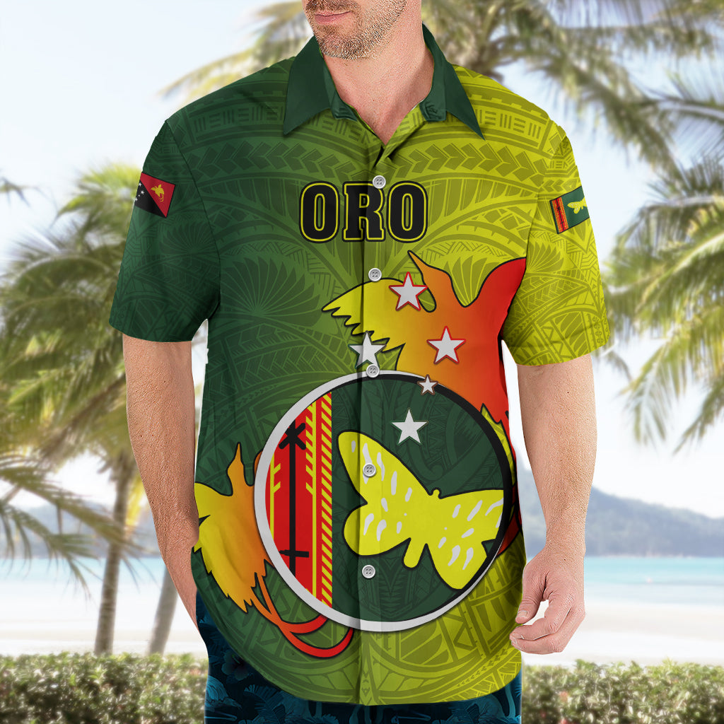 Personalized Papua New Guinea Oro Province Hawaiian Shirt Mix Coat Of Arms Polynesian Pattern LT05 - Polynesian Pride