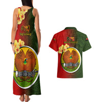 Papua New Guinea Eastern Highlands Province Couples Matching Tank Maxi Dress and Hawaiian Shirt Mix Coat Of Arms Polynesian Pattern LT05 - Polynesian Pride