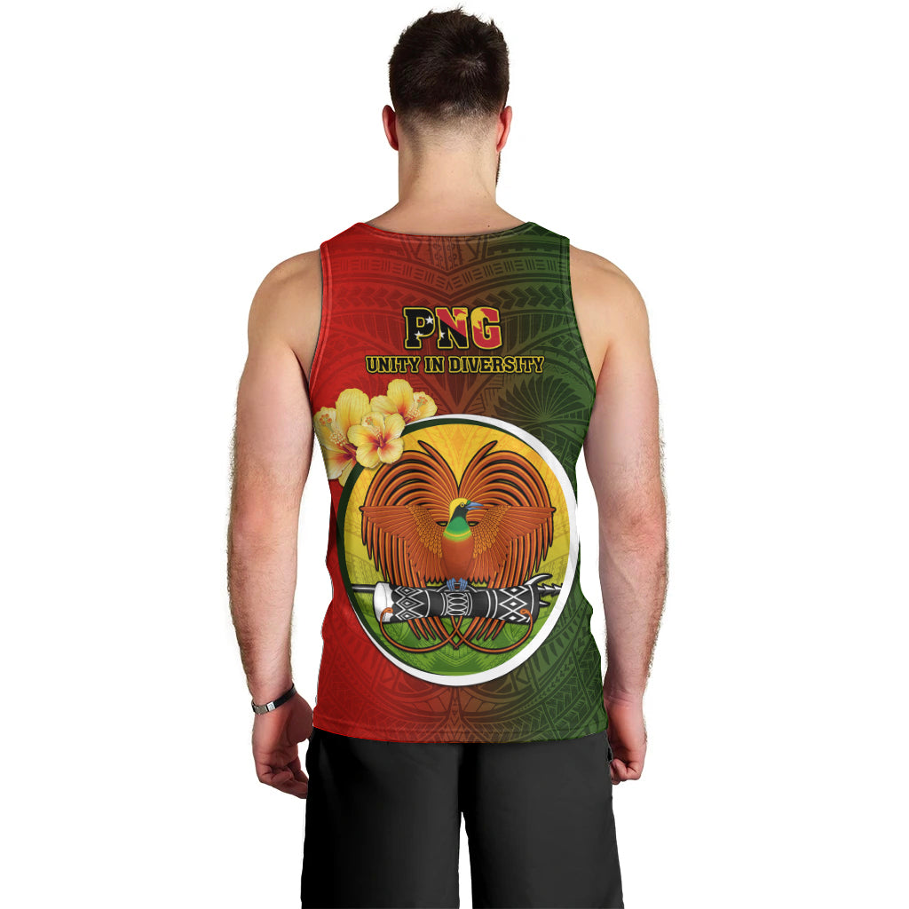 Papua New Guinea Eastern Highlands Province Men Tank Top Mix Coat Of Arms Polynesian Pattern LT05 - Polynesian Pride