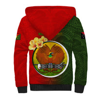 Papua New Guinea Eastern Highlands Province Sherpa Hoodie Mix Coat Of Arms Polynesian Pattern LT05 - Polynesian Pride