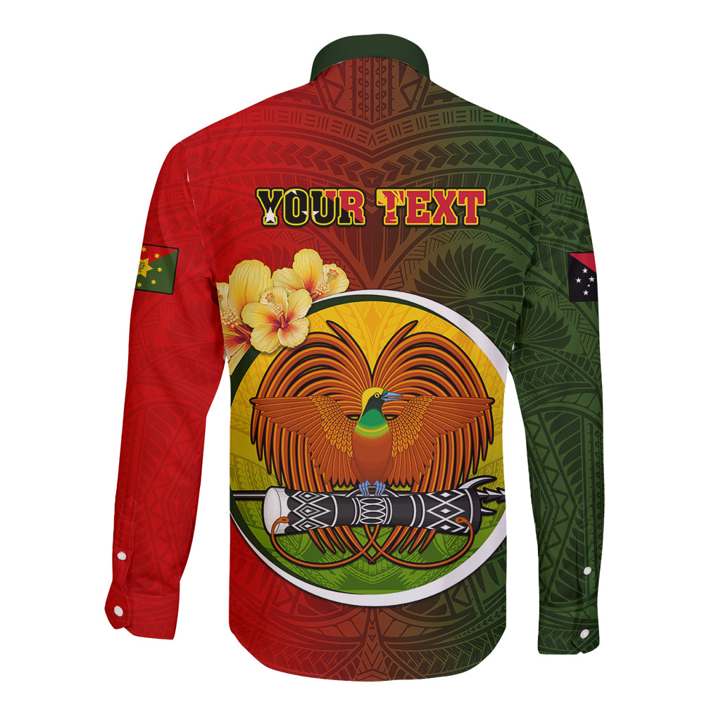 Personalized Papua New Guinea Eastern Highlands Province Long Sleeve Button Shirt Mix Coat Of Arms Polynesian Pattern LT05 - Polynesian Pride