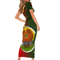 Personalized Papua New Guinea Eastern Highlands Province Short Sleeve Bodycon Dress Mix Coat Of Arms Polynesian Pattern LT05 - Polynesian Pride