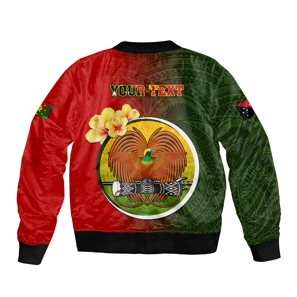 Personalized Papua New Guinea Eastern Highlands Province Sleeve Zip Bomber Jacket Mix Coat Of Arms Polynesian Pattern LT05 - Polynesian Pride