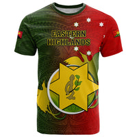 Personalized Papua New Guinea Eastern Highlands Province T Shirt Mix Coat Of Arms Polynesian Pattern LT05 Red - Polynesian Pride