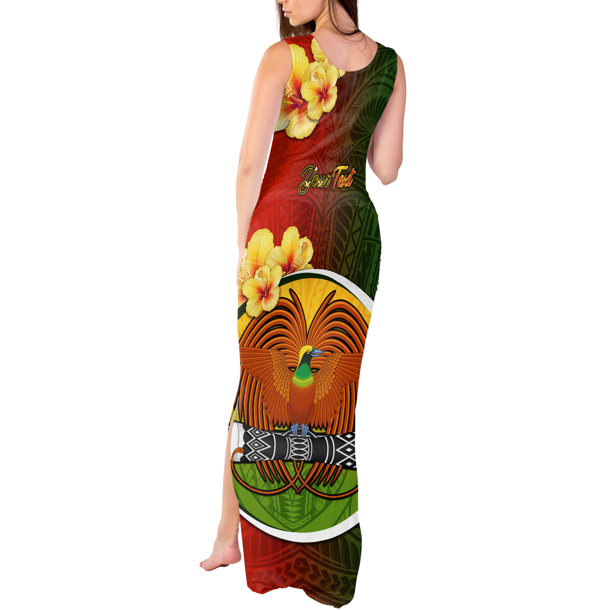 Personalized Papua New Guinea Eastern Highlands Province Tank Maxi Dress Mix Coat Of Arms Polynesian Pattern LT05 - Polynesian Pride