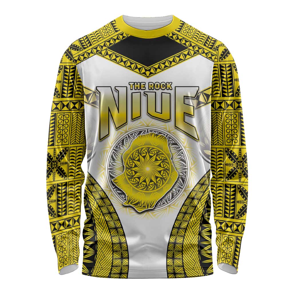 Personalised Niue The Rock Of Polynesia Long Sleeve Shirt Peniamina Gospel Day Yellow Version