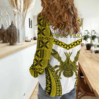 Personalised Niue The Rock Of Polynesia Women Casual Shirt Peniamina Gospel Day Yellow Version