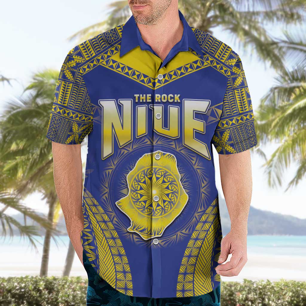 Personalised Niue The Rock Of Polynesia Hawaiian Shirt Peniamina Gospel Day Blue Version