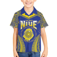 Personalised Niue The Rock Of Polynesia Kid Hawaiian Shirt Peniamina Gospel Day Blue Version