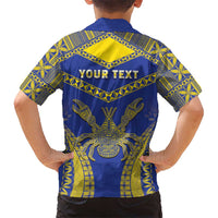Personalised Niue The Rock Of Polynesia Kid Hawaiian Shirt Peniamina Gospel Day Blue Version