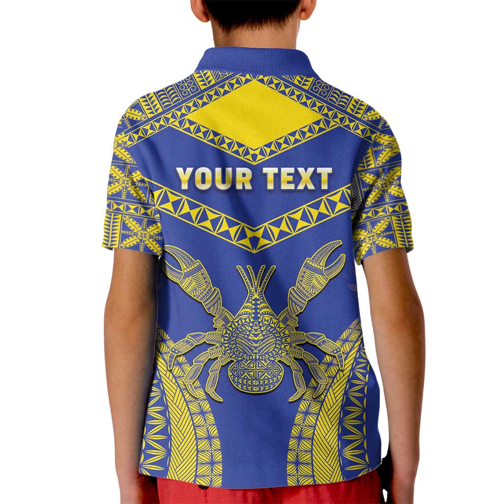 Personalised Niue The Rock Of Polynesia Kid Polo Shirt Peniamina Gospel Day Blue Version LT05 - Polynesian Pride