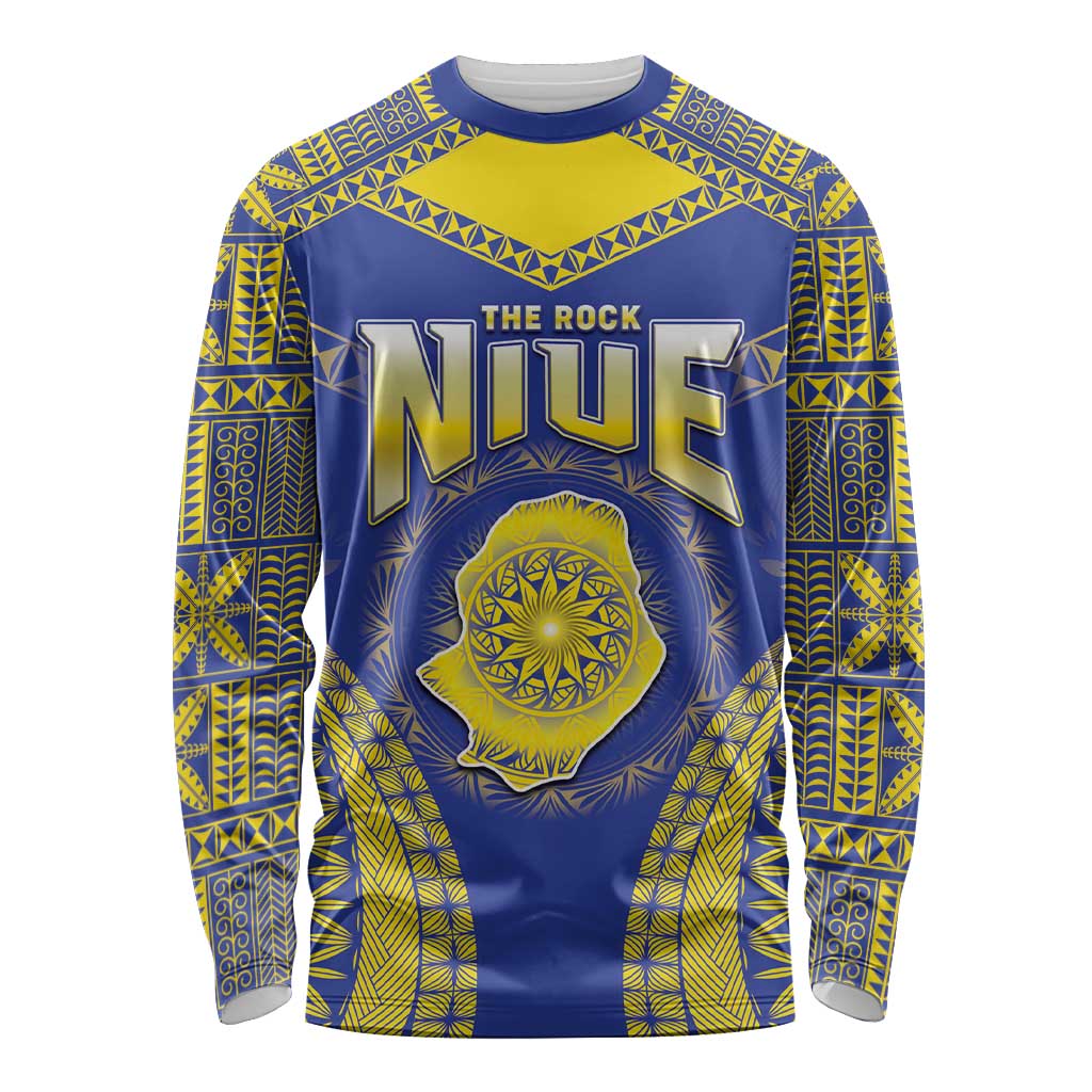 Personalised Niue The Rock Of Polynesia Long Sleeve Shirt Peniamina Gospel Day Blue Version
