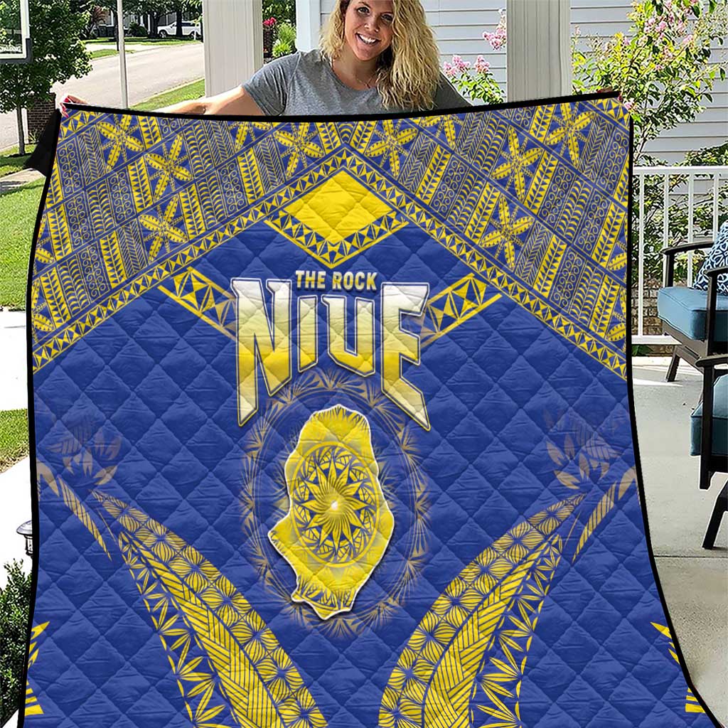 Niue The Rock Of Polynesia Quilt Peniamina Gospel Day Blue Version LT05 Blue - Polynesian Pride