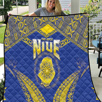 Niue The Rock Of Polynesia Quilt Peniamina Gospel Day Blue Version LT05 Blue - Polynesian Pride