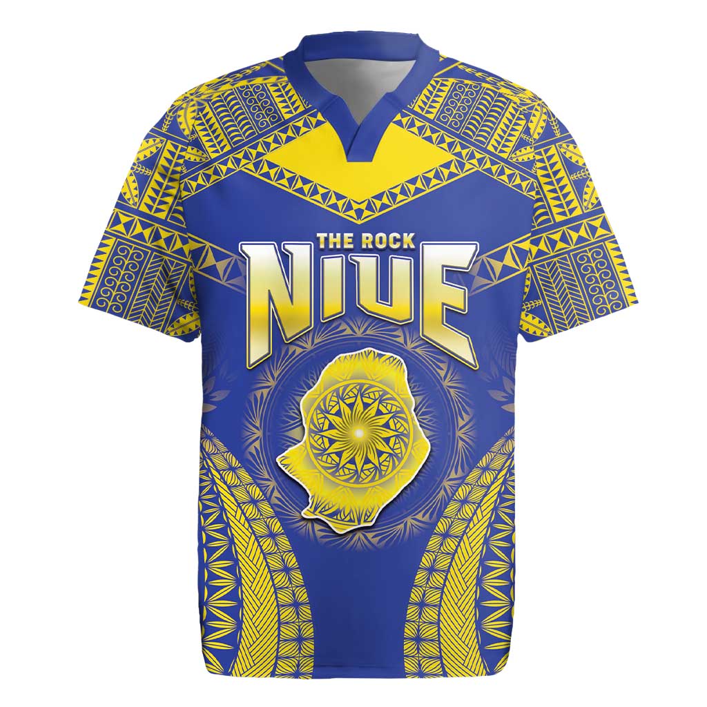 Personalised Niue The Rock Of Polynesia Rugby Jersey Peniamina Gospel Day Blue Version
