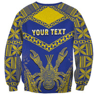 Personalised Niue The Rock Of Polynesia Sweatshirt Peniamina Gospel Day Blue Version LT05 - Polynesian Pride